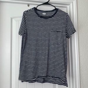 Blue and white striped t shirt